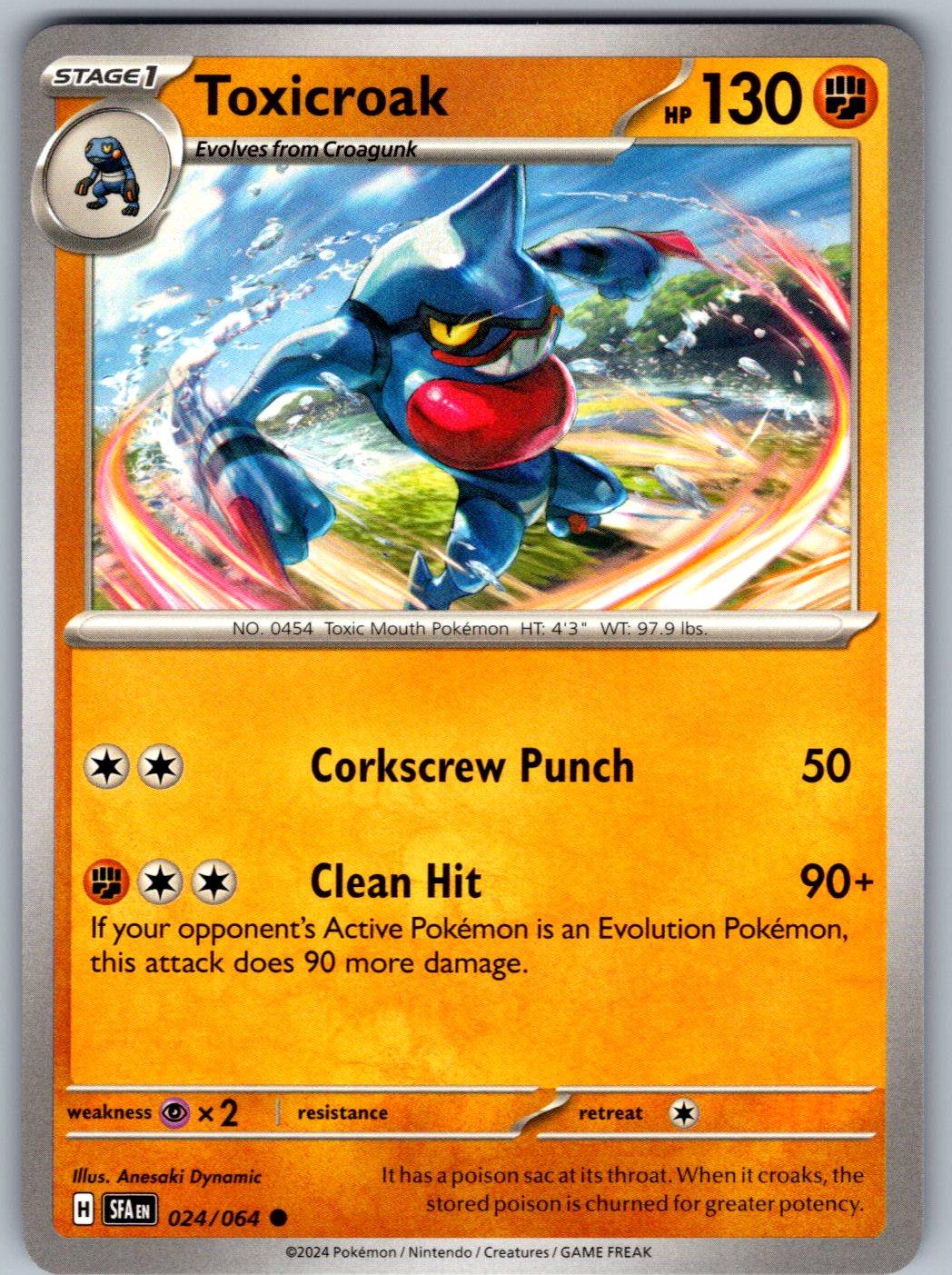 Toxicroak 024/064 Shrouded Fable Pokemon