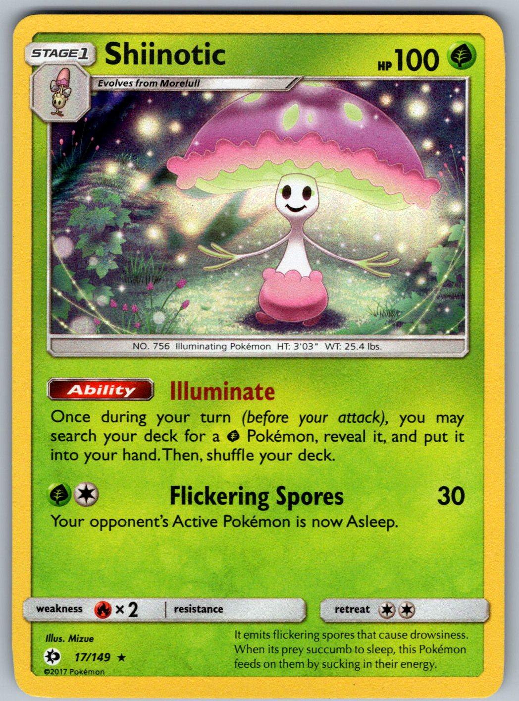 Shiinotic 17/149 SM Base Set Pokemon Holo