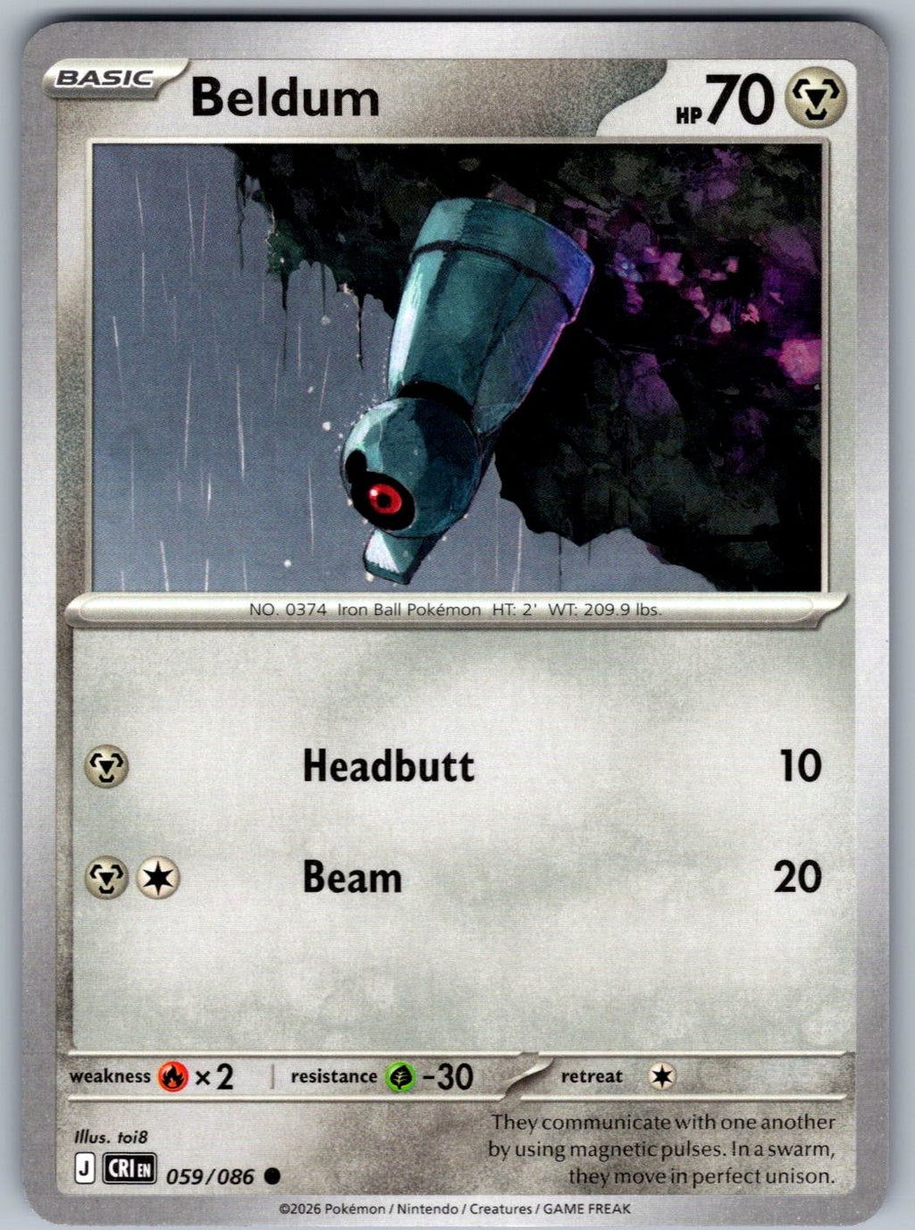 Beldum 059/086 Chaos Rising Pokemon