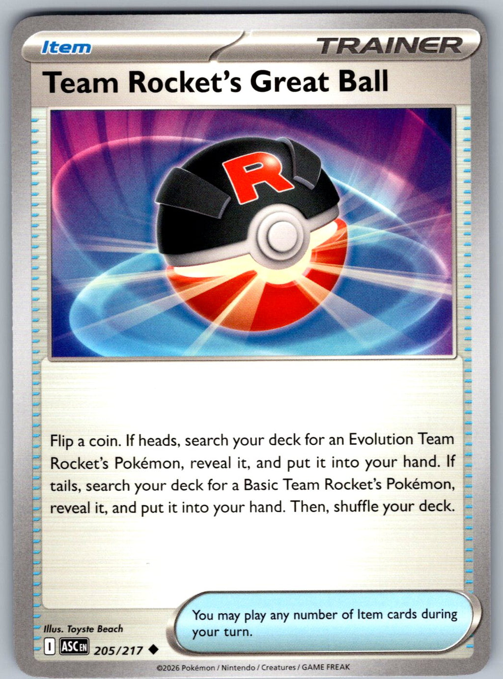 Team Rocket's Great Ball 205/217 Ascended Heroes Pokemon