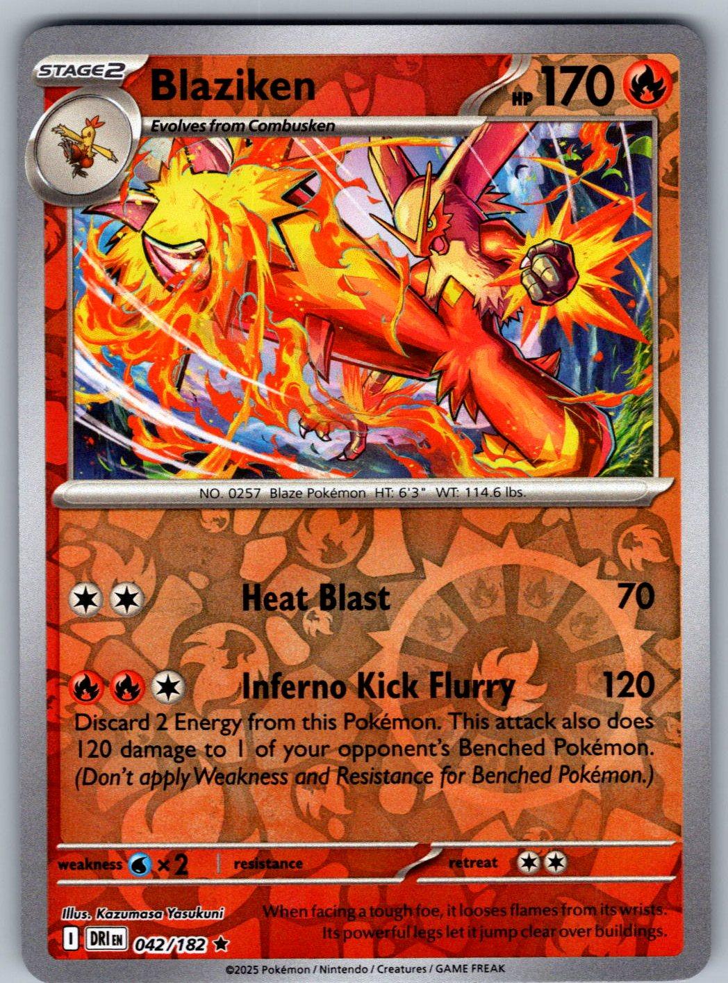 Blaziken 042/182 Destined Rivals Pokemon Reverse Holo