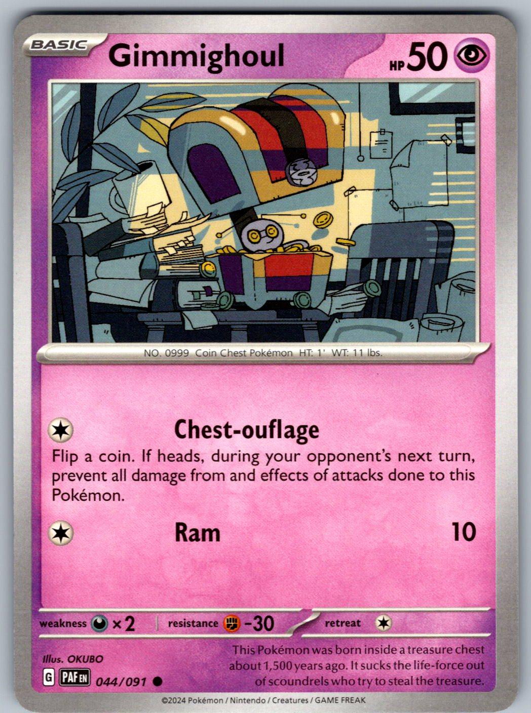 Gimmighoul 044/091 Paldean Fates Pokemon