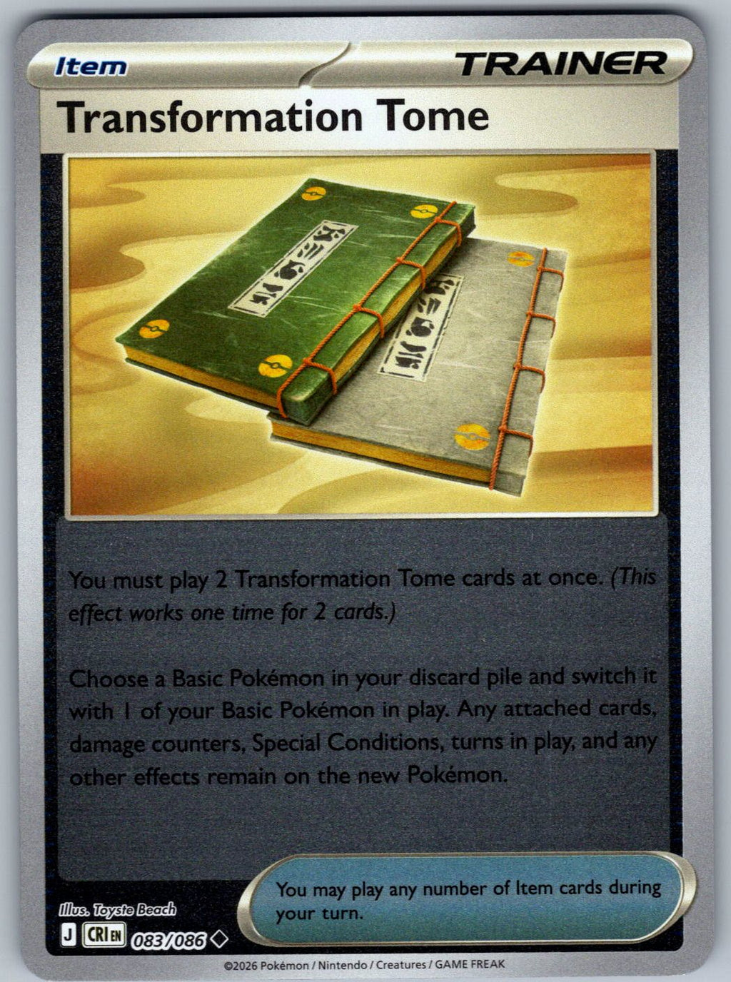 Transformation Tome 083/086 Chaos Rising Pokemon Reverse Holo