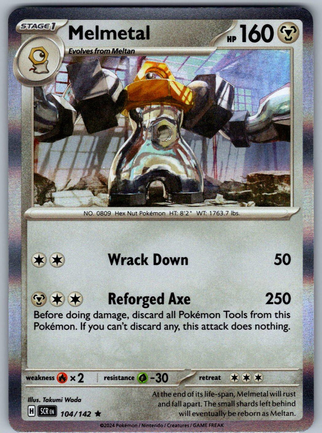 Melmetal 104/142 Stellar Crown Pokemon Holo