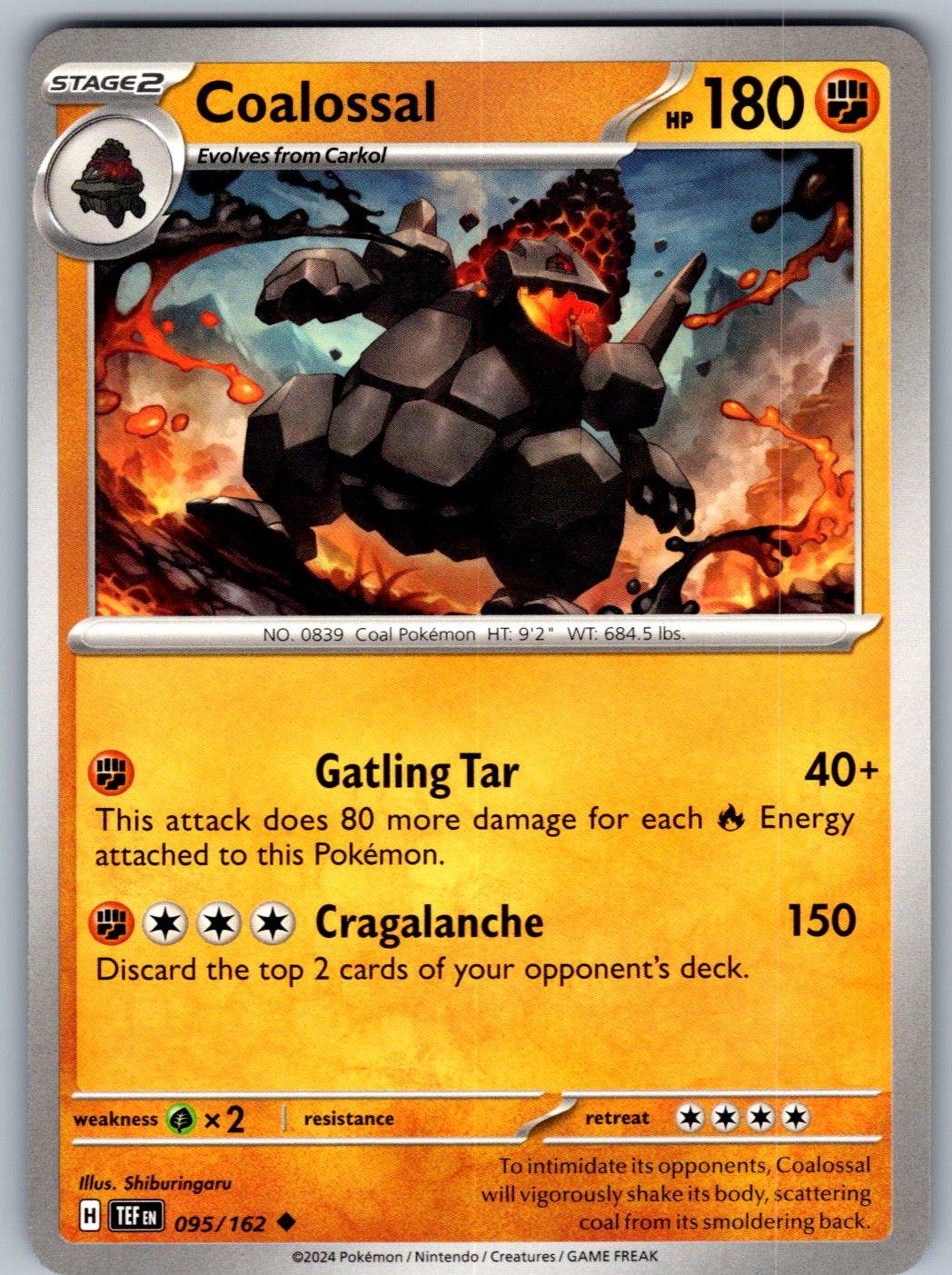 Coalossal 095/162 Temporal Forces Pokemon