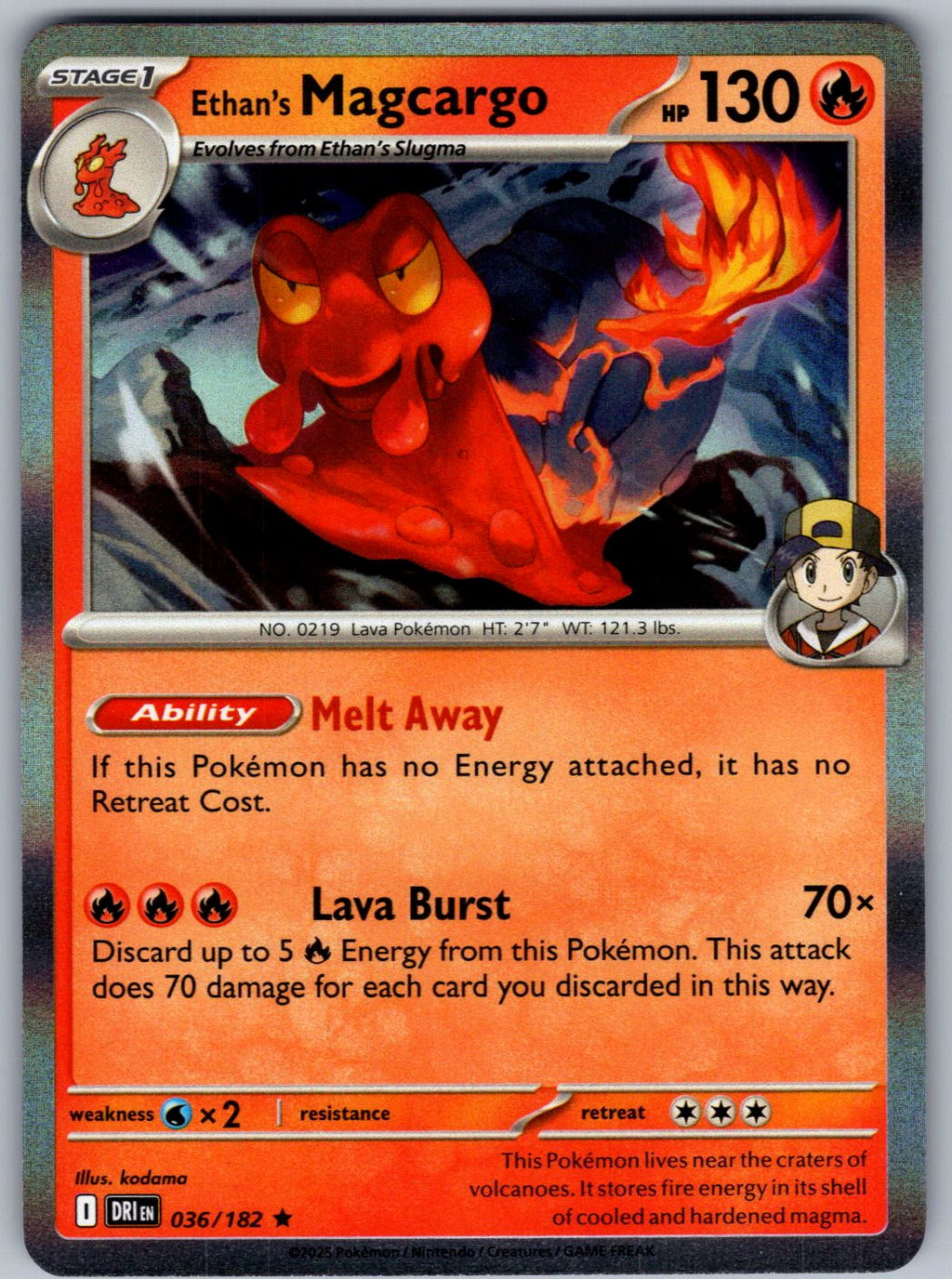 Ethan's Magcargo 036/182 Destined Rivals Pokemon Holo