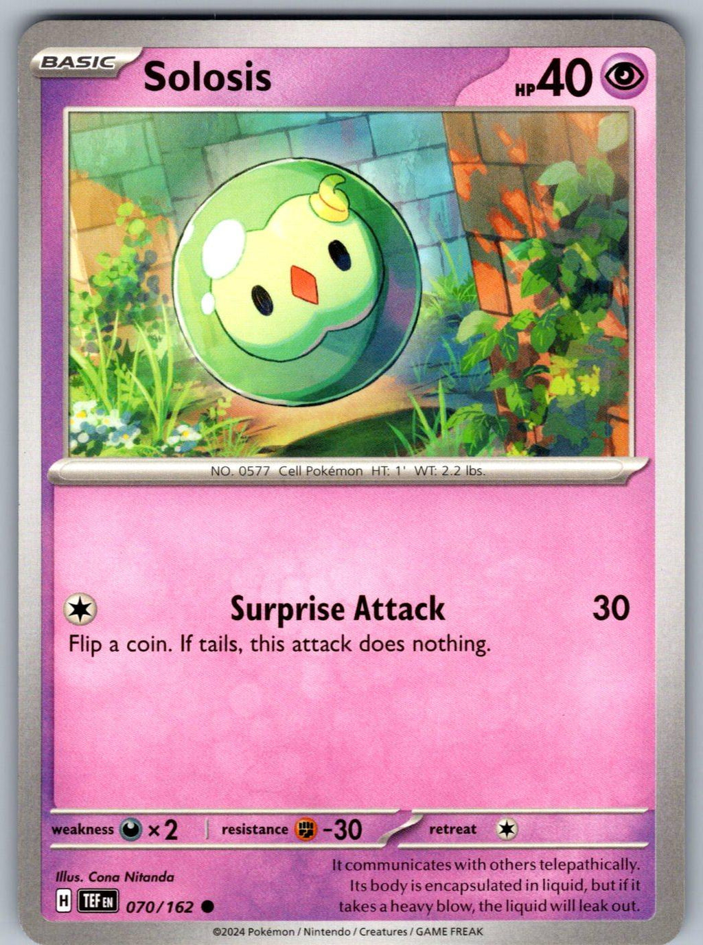 Solosis 070/162 Temporal Forces Pokemon