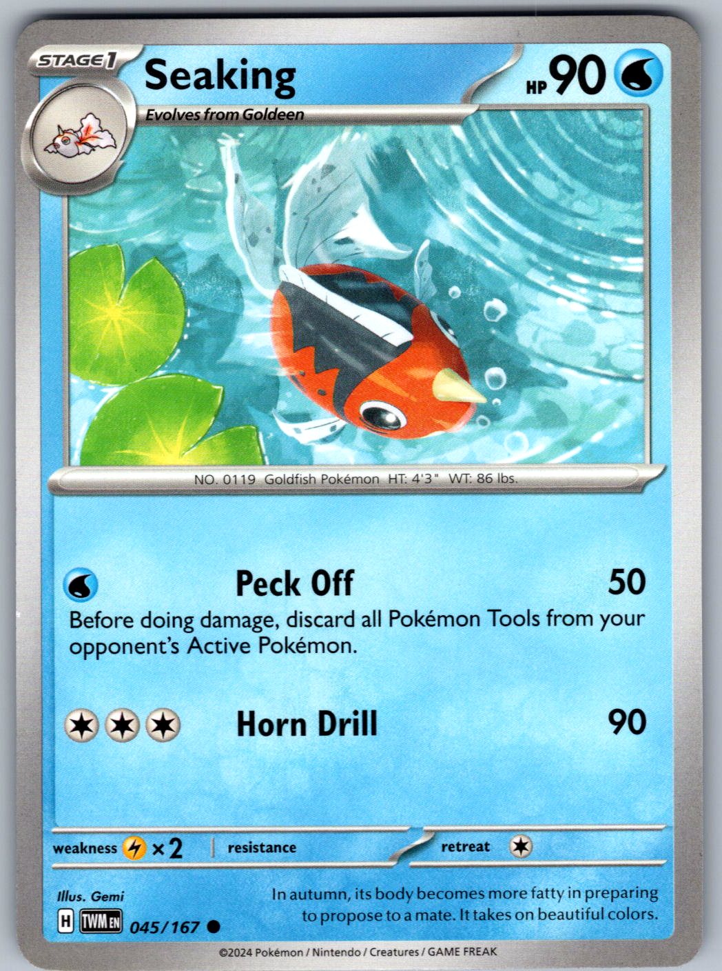 Seaking 045/167 Twilight Masquerade Pokemon