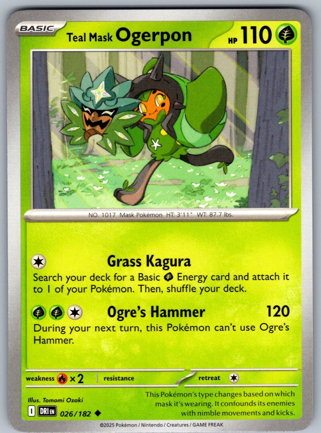 Teal Mask Ogerpon 026/182 Destined Rivals Pokemon