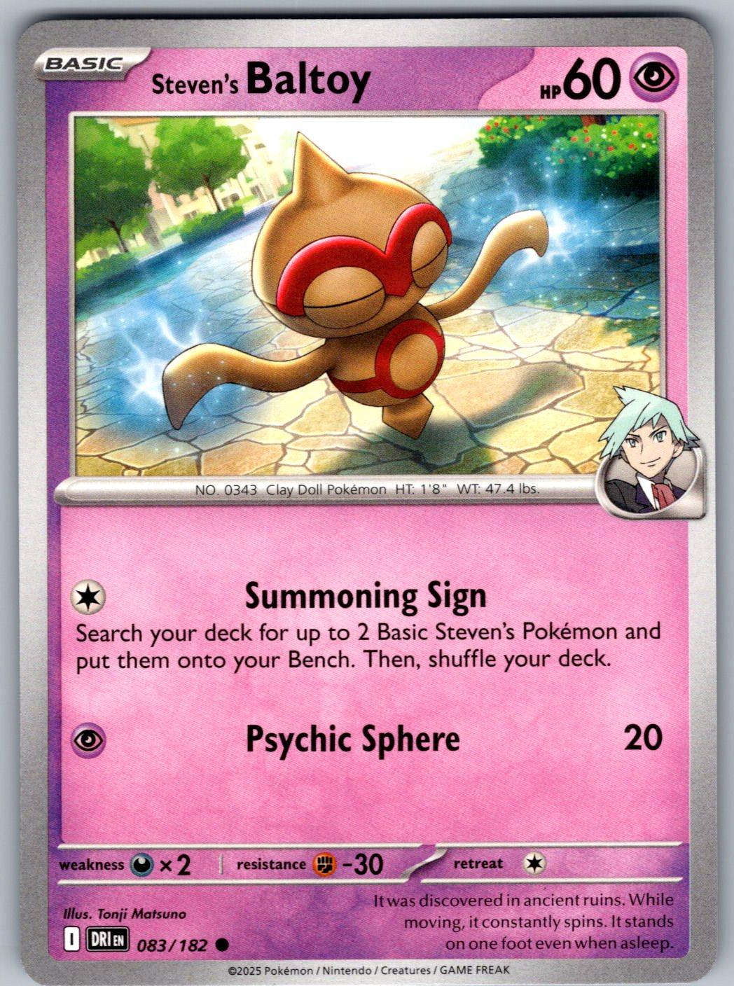 Steven's Baltoy 083/182 Destined Rivals Pokemon