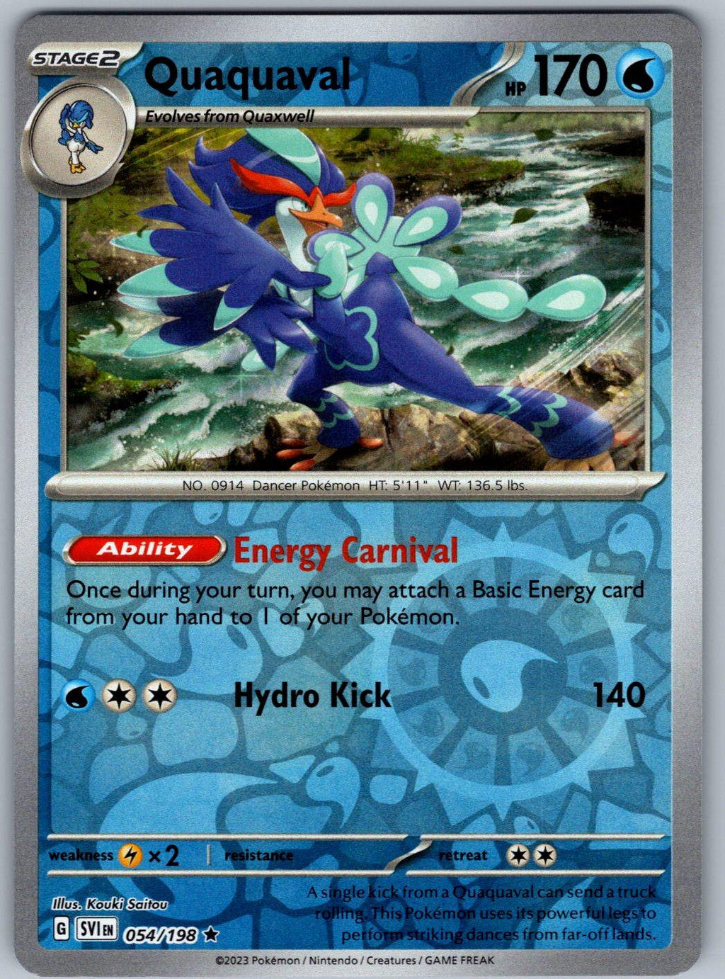 Quaquaval 054/198 Scarlet & Violet Pokemon Reverse Holo