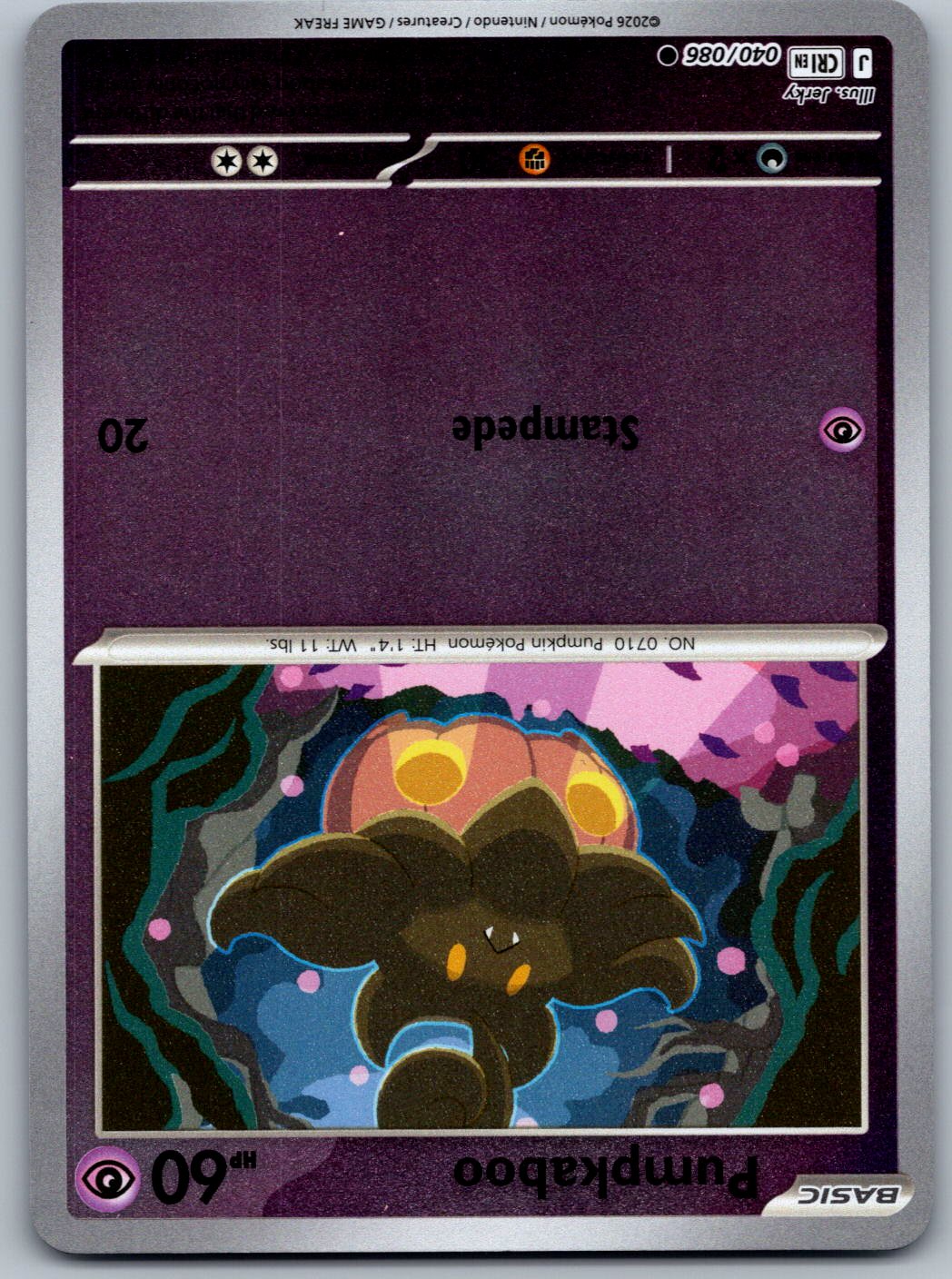 Pumpkaboo 040/086 Chaos Rising Pokemon Reverse Holo