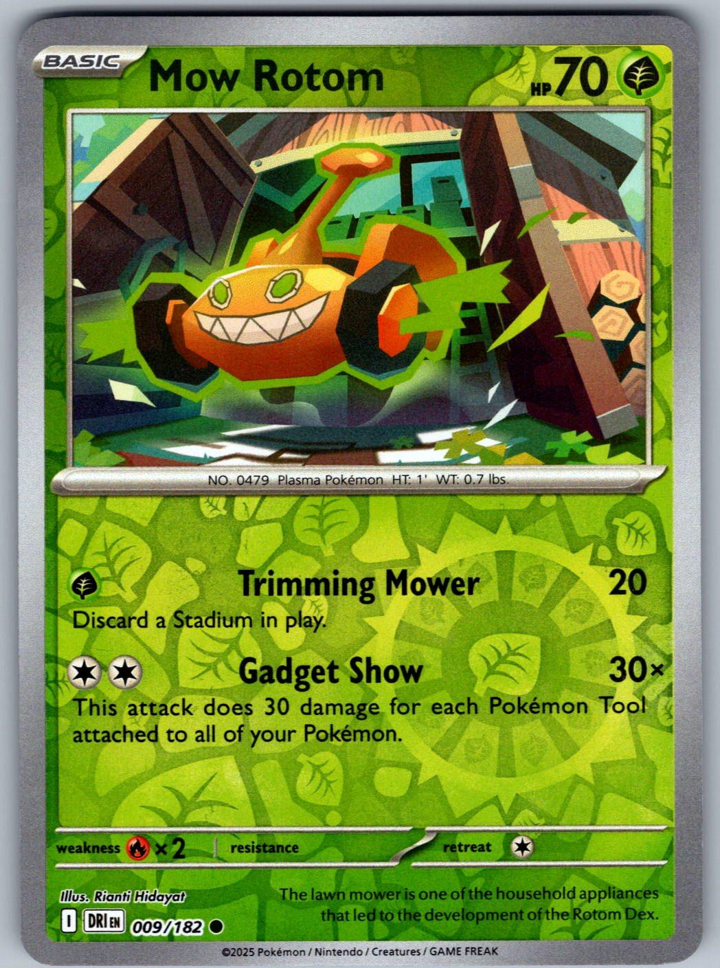 Mow Rotom 009/182 Destined Rivals Pokemon Reverse Holo