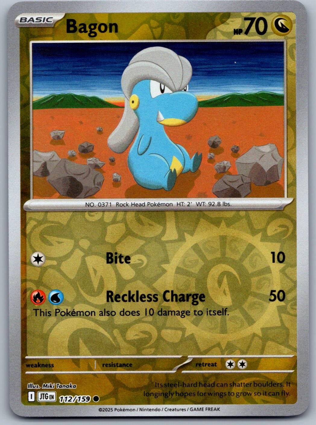 Bagon 112/159 Journey Together Pokemon Reverse Holo