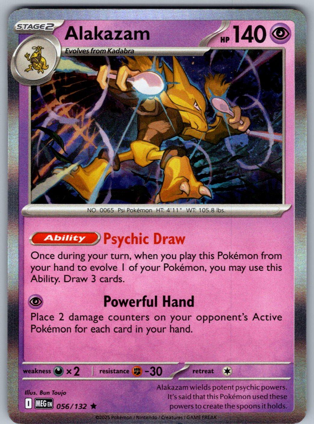 Alakazam 056/132 Mega Evolution Pokemon Holo