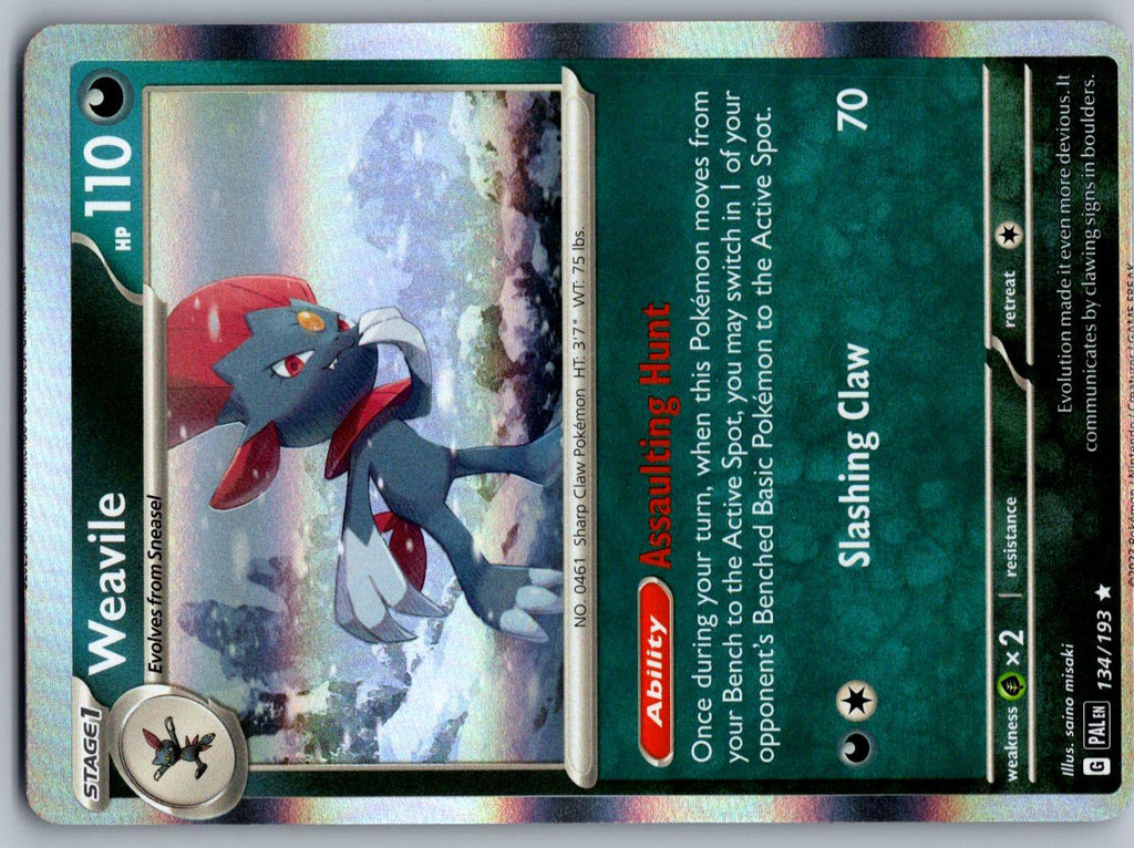 Weavile 134/193 Paldea Evolved Pokemon Holo