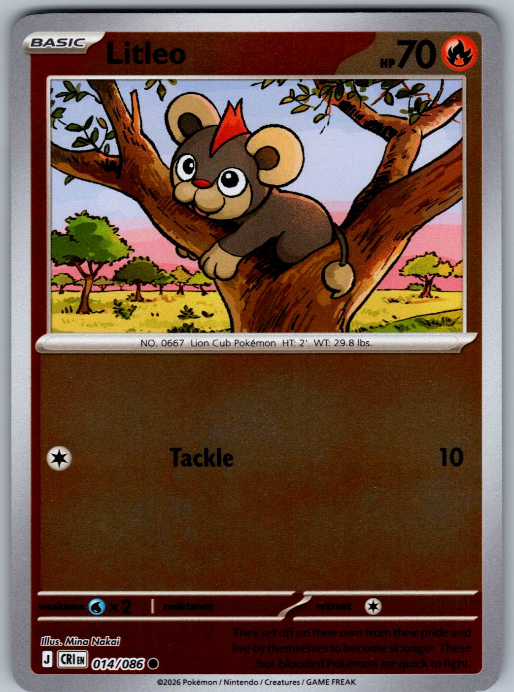 Litleo 014/086 Chaos Rising Pokemon Reverse Holo