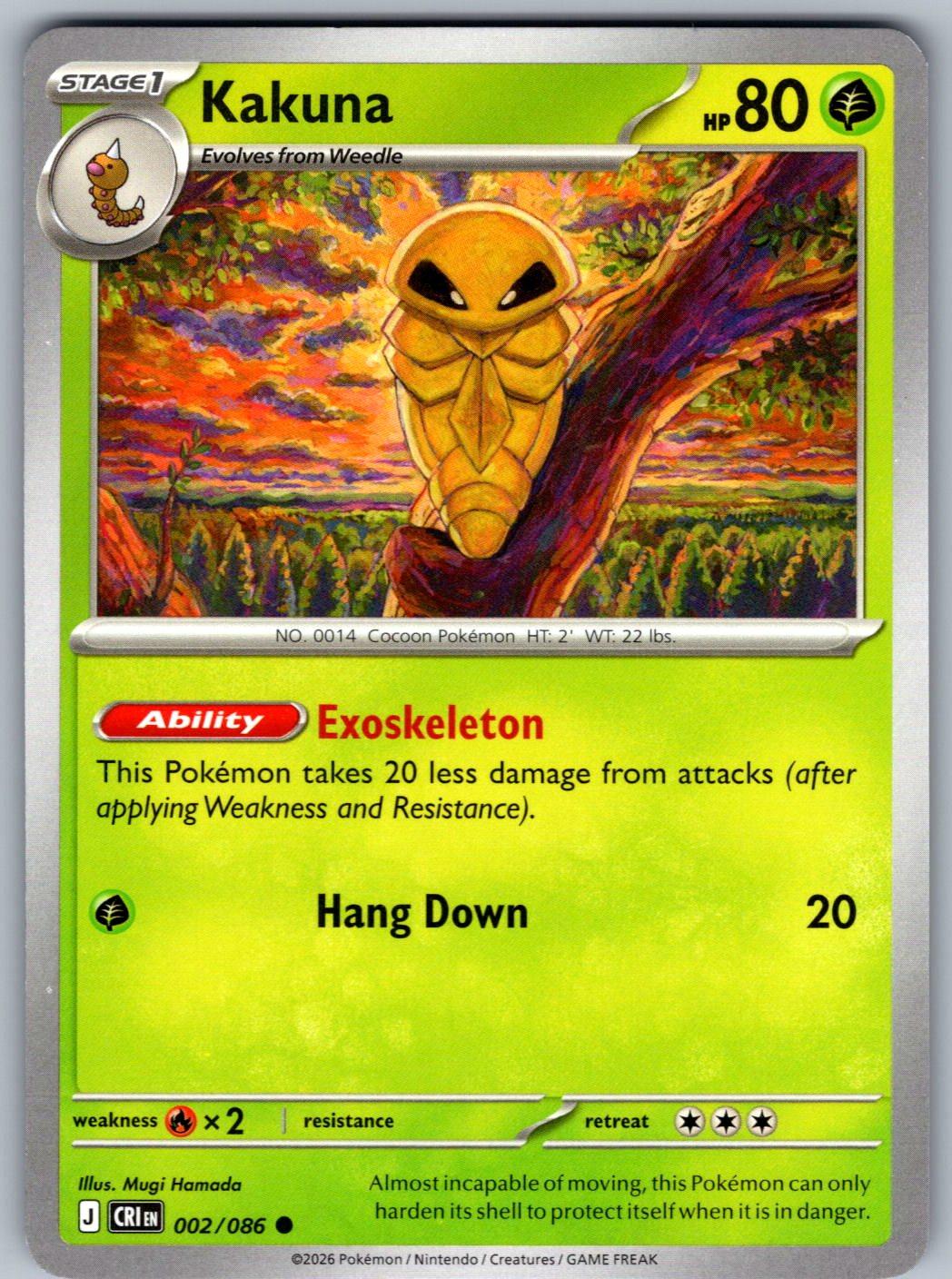 Kakuna 002/086 Chaos Rising Pokemon