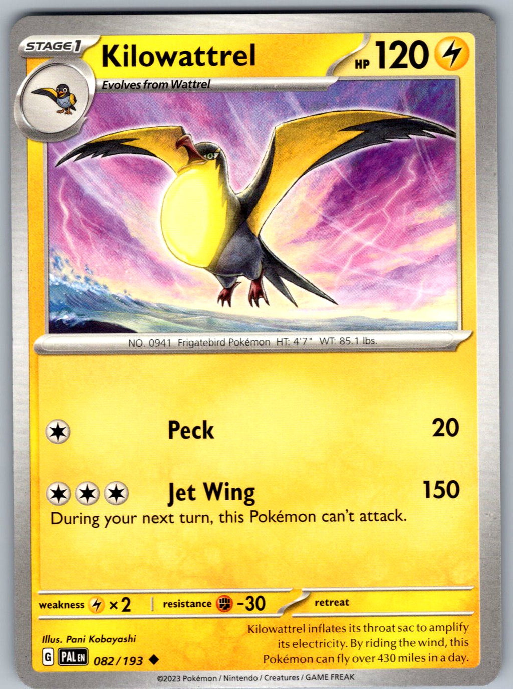 Kilowattrel 082/193 Paldea Evolved Pokemon
