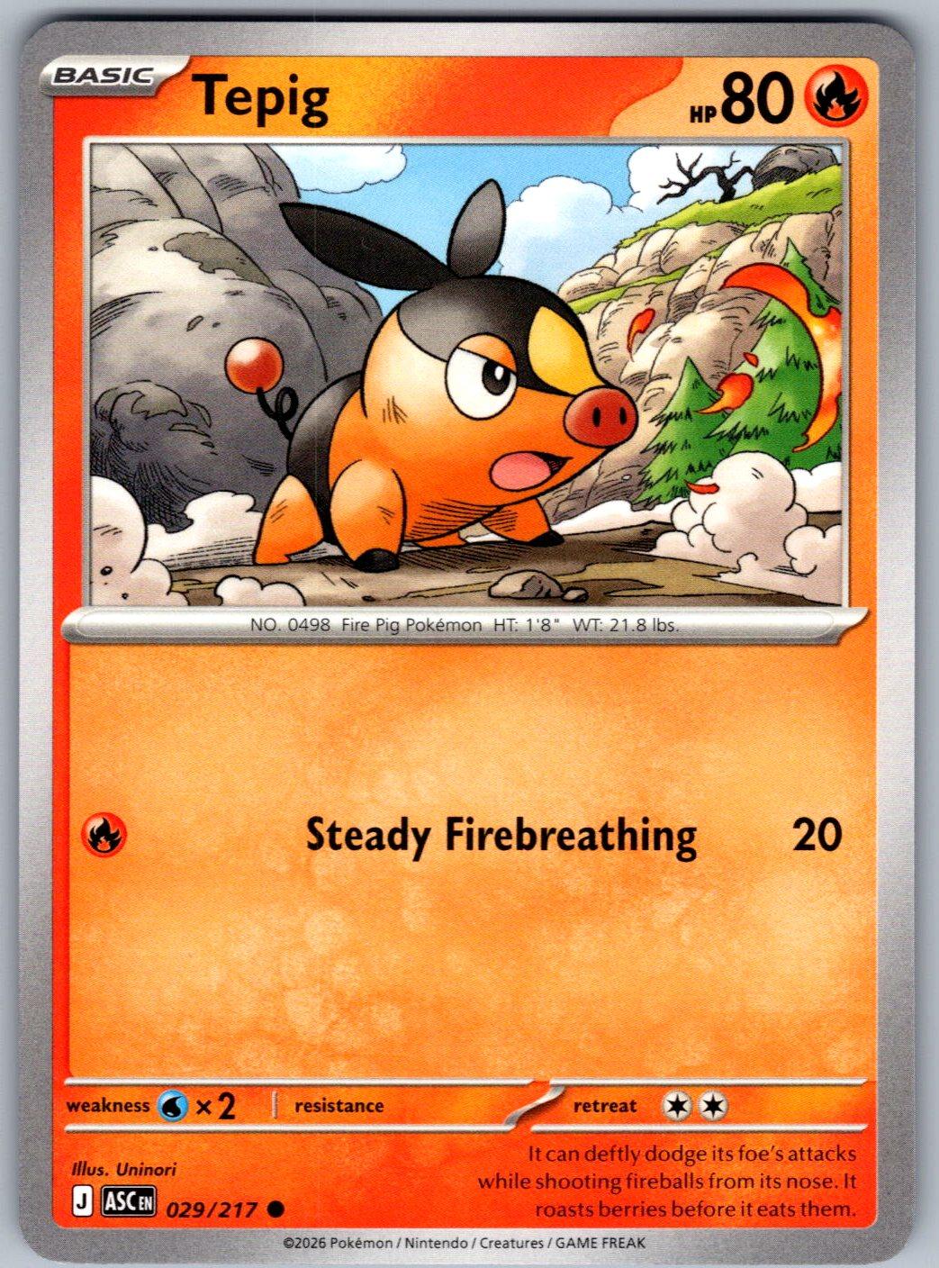Tepig 029/217 Ascended Heroes Pokemon