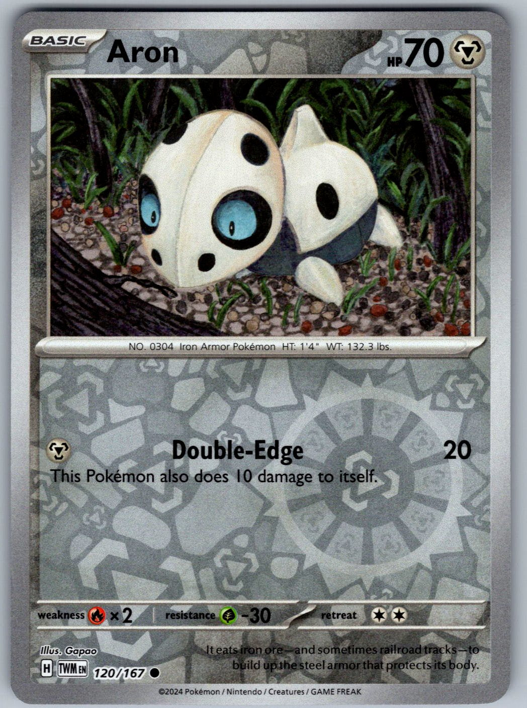 Aron 120/167 Twilight Masquerade Pokemon Reverse Holo