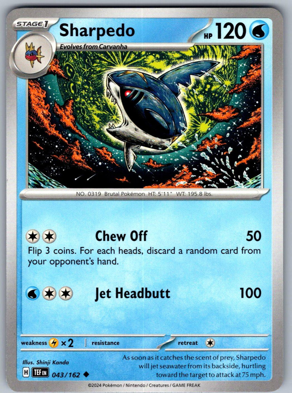Sharpedo 043/162 Temporal Forces Pokemon
