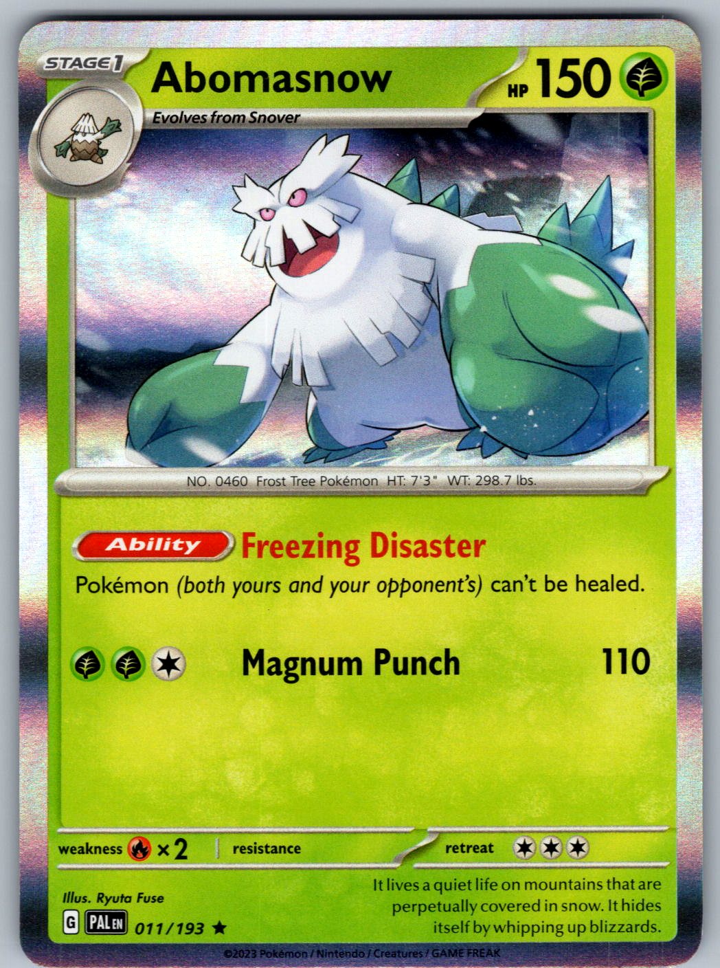 Abomasnow 011/193 Paldea Evolved Pokemon Holo