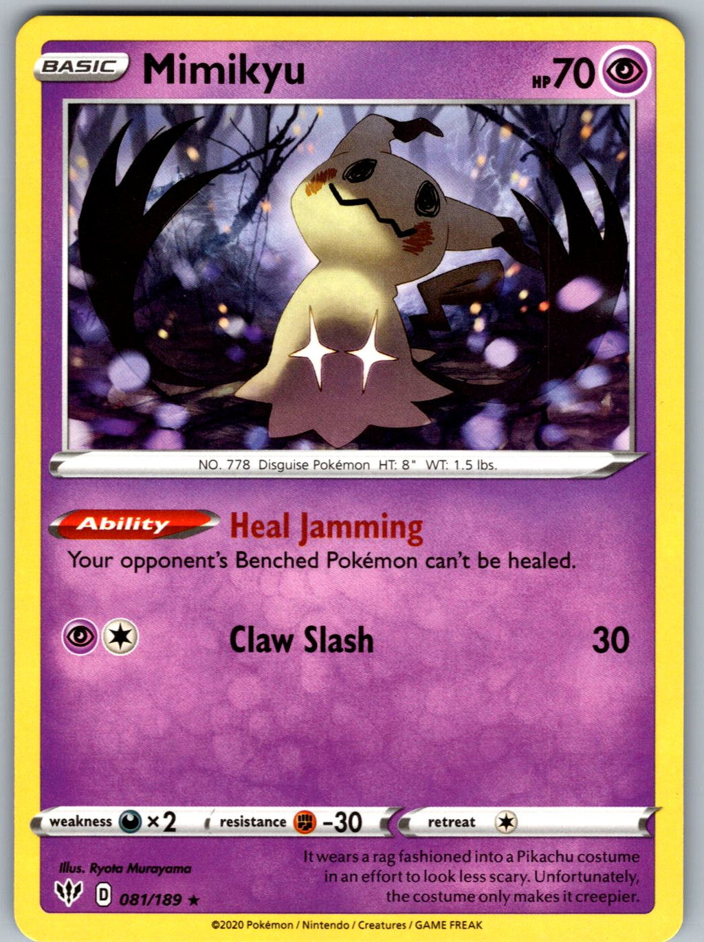 Mimikyu 081/189 Darkness Ablaze Pokemon