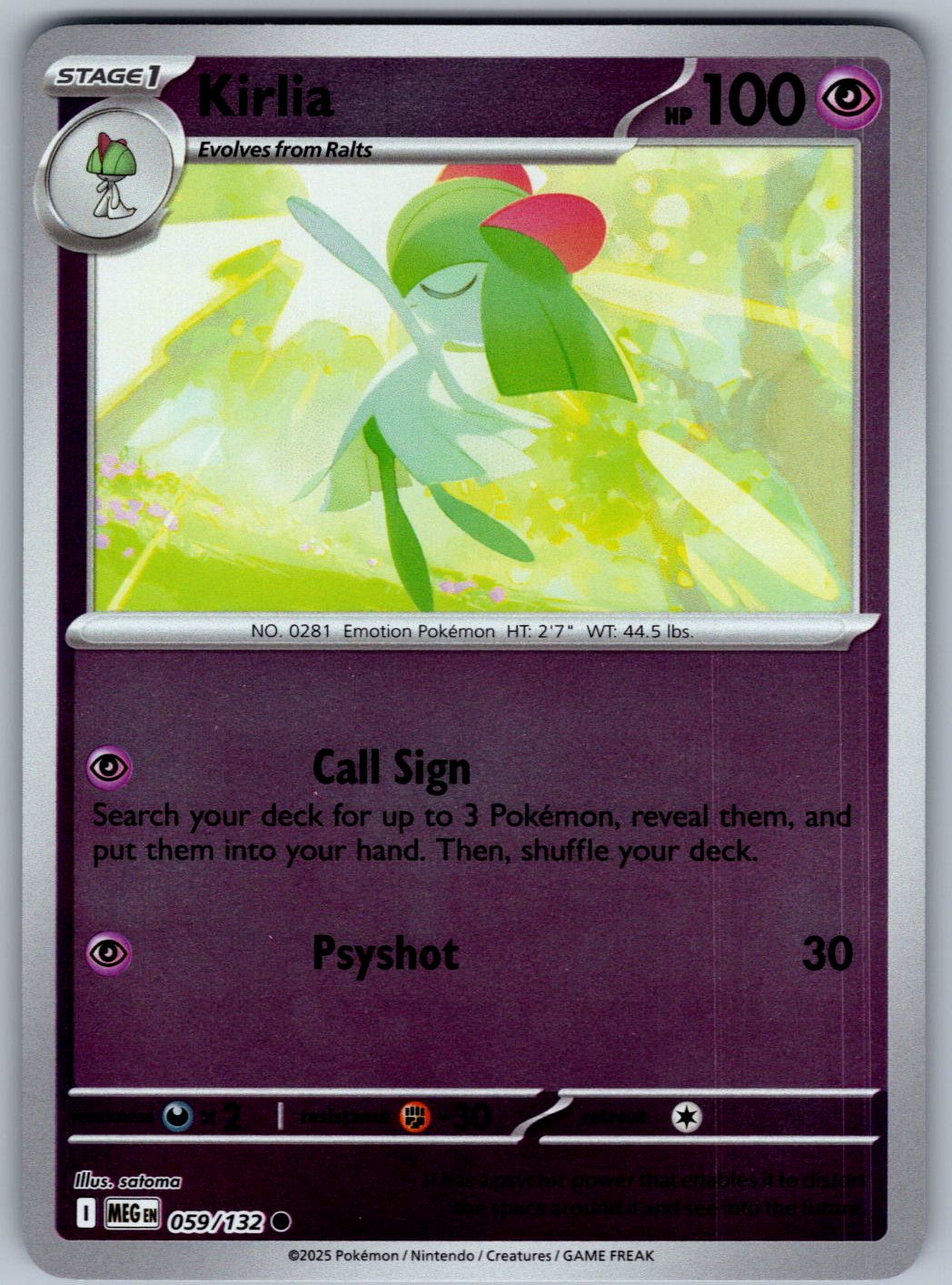 Kirlia 059/132 Mega Evolution Pokemon Reverse Holo
