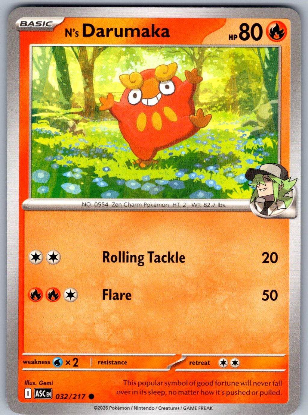 N's Darumaka 032/217 Ascended Heroes Pokemon
