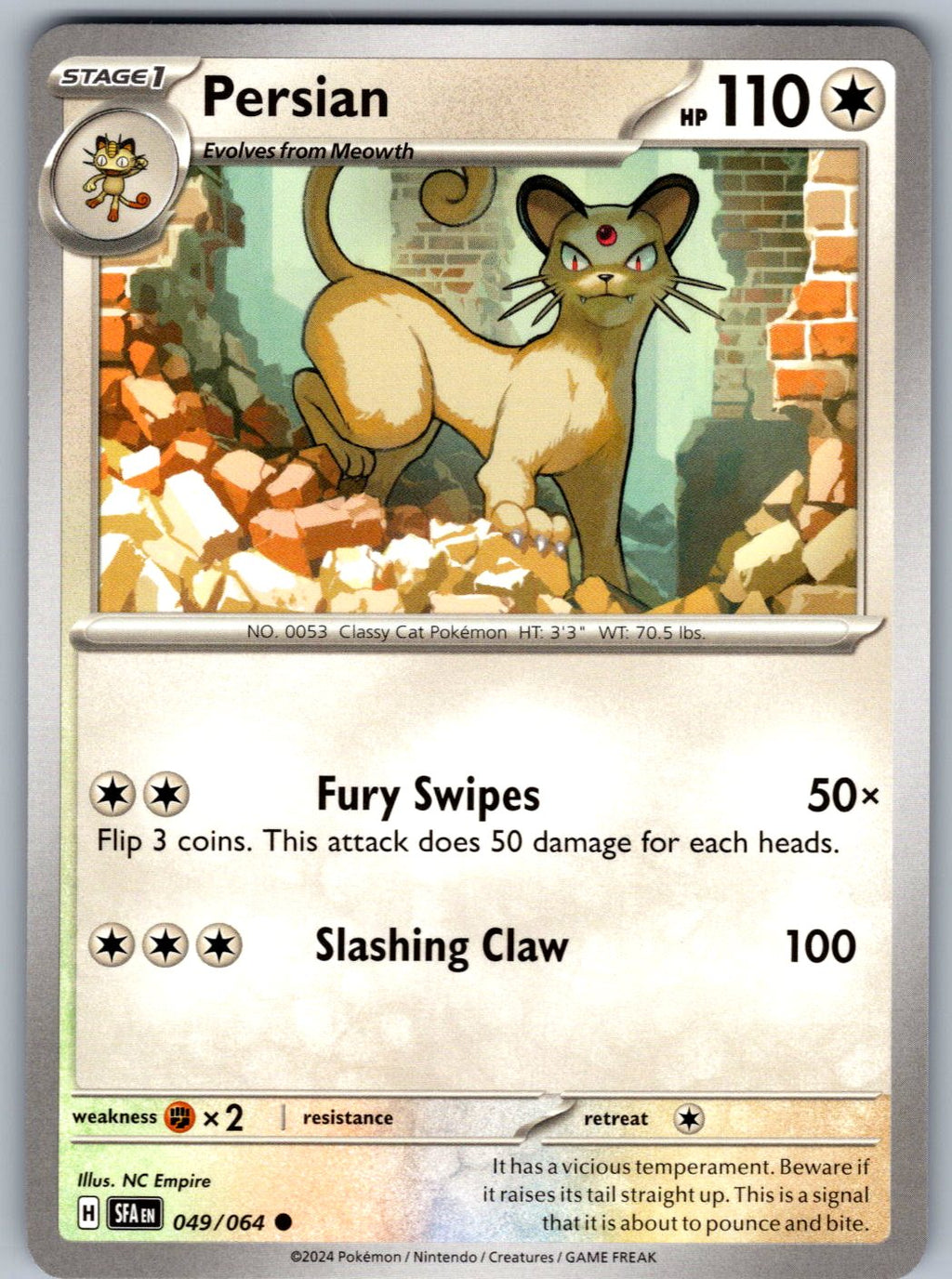 Persian 049/064 Shrouded Fable Pokemon
