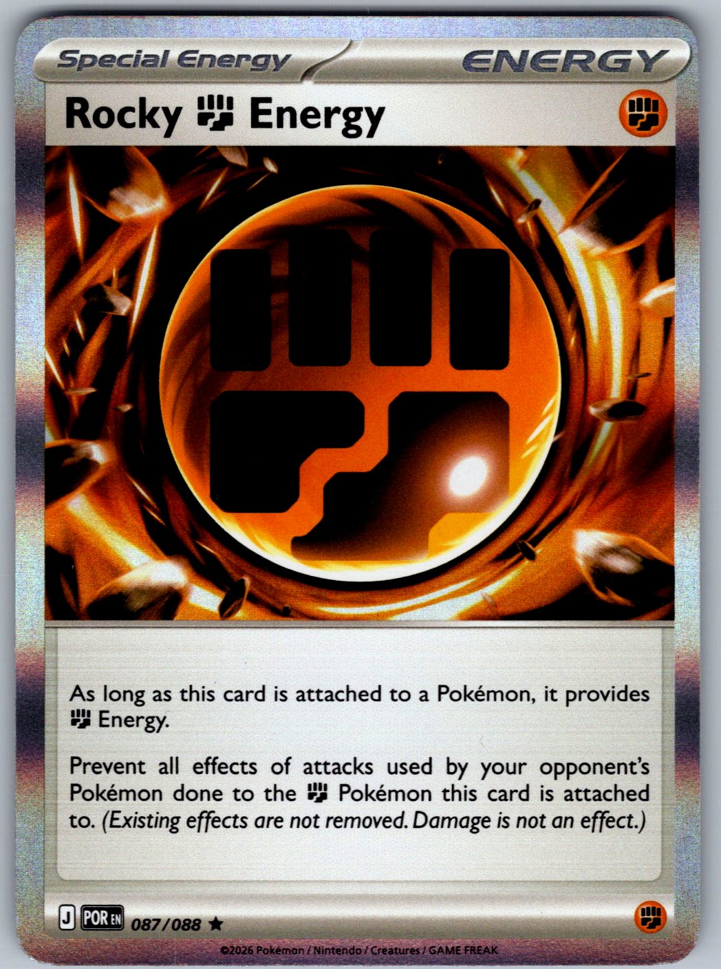 Rocky Fighting Energy 087/088 Perfect Order Pokemon Holo