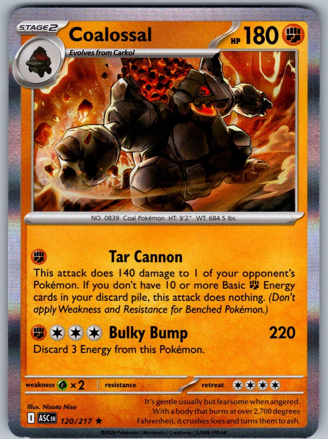 Coalossal 120/217 Ascended Heroes Pokemon Holo