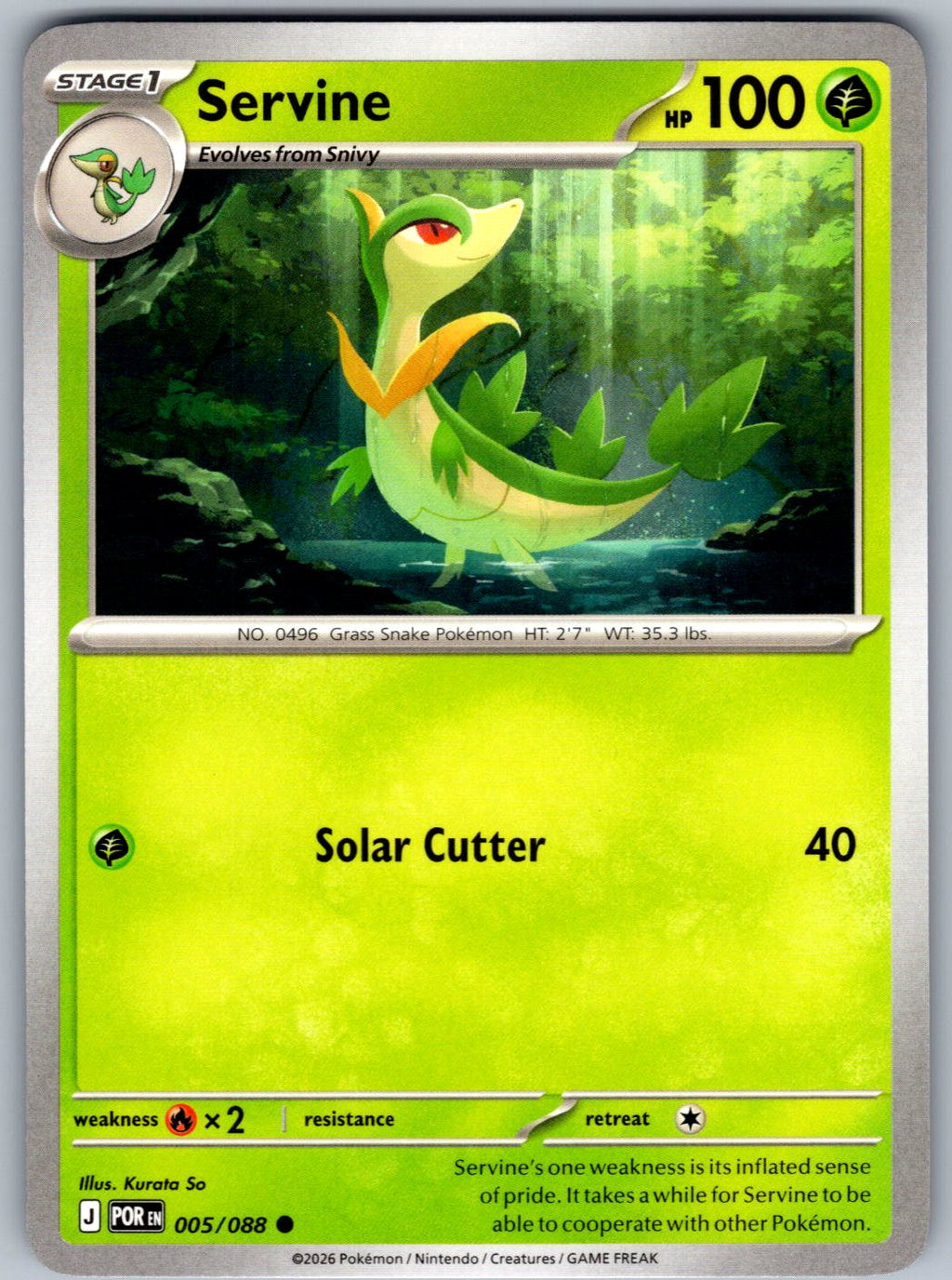 Servine 005/088 Perfect Order Pokemon