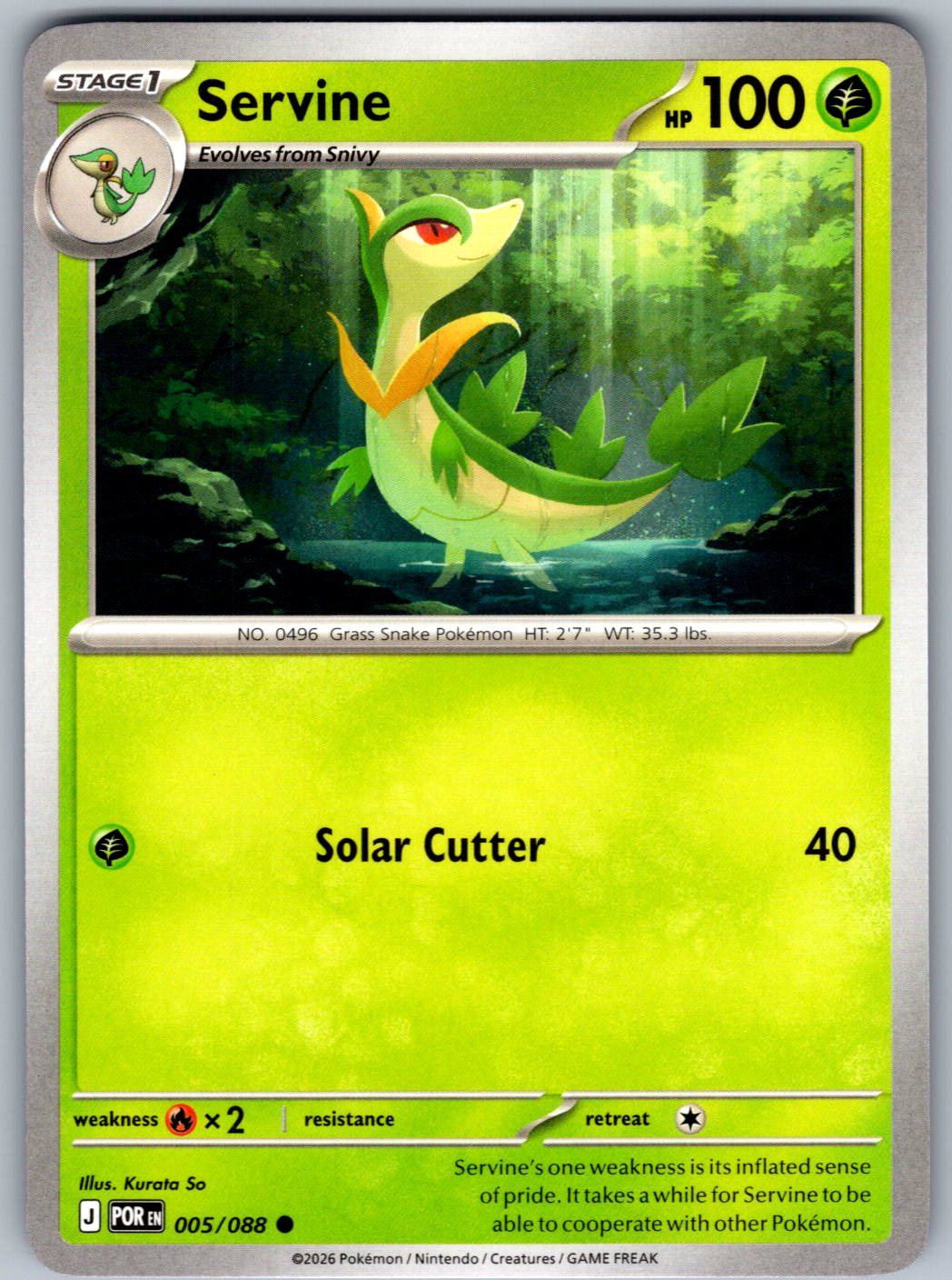 Servine 005/088 Perfect Order Pokemon