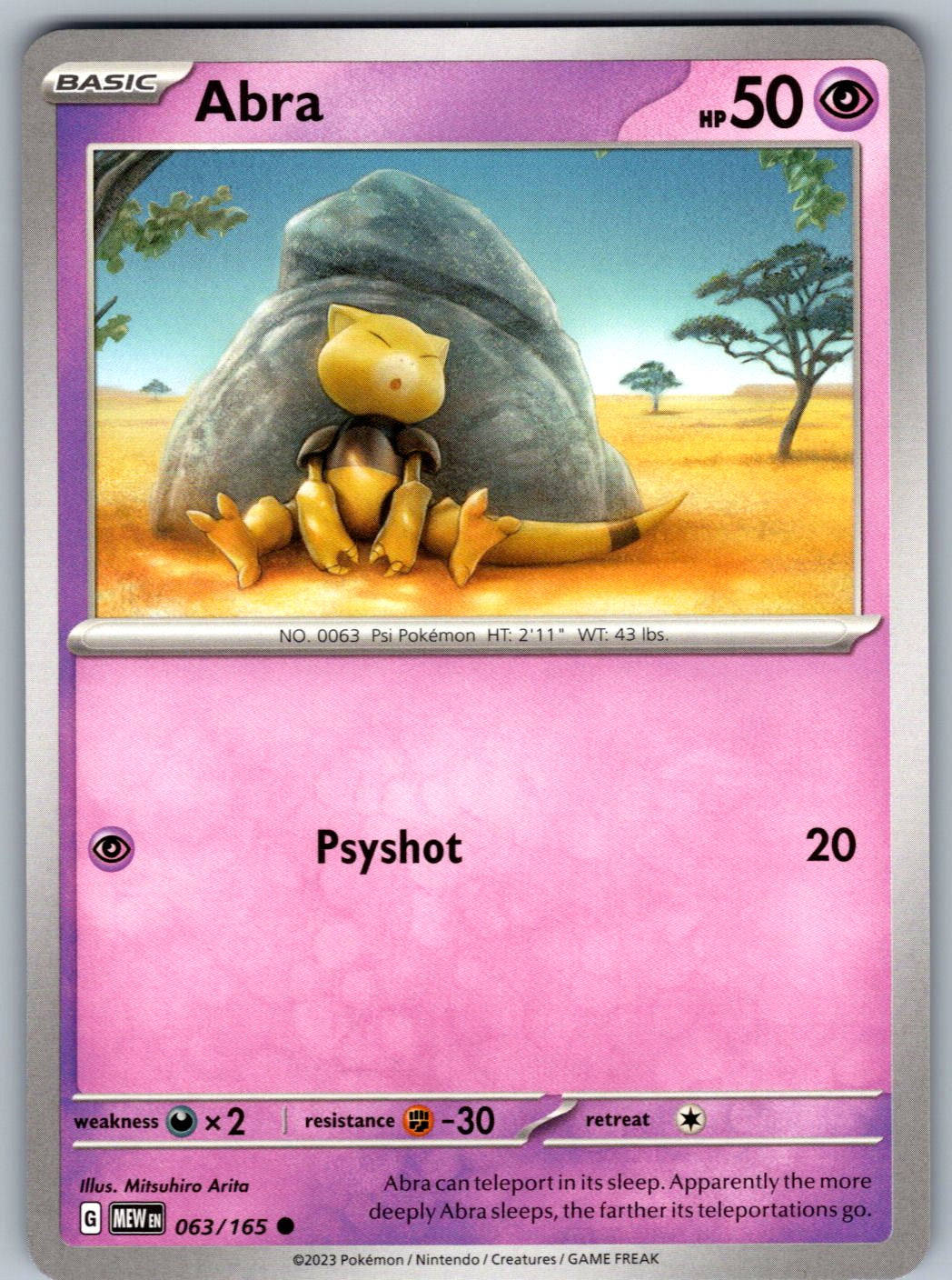 Abra 063/165 151 Pokemon