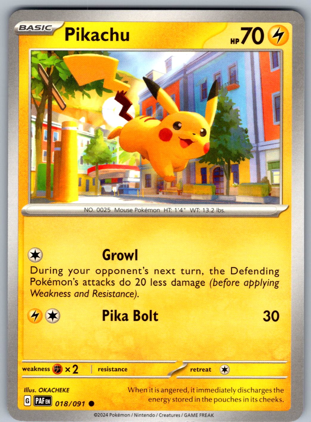Pikachu 018/091 Paldean Fates Pokemon