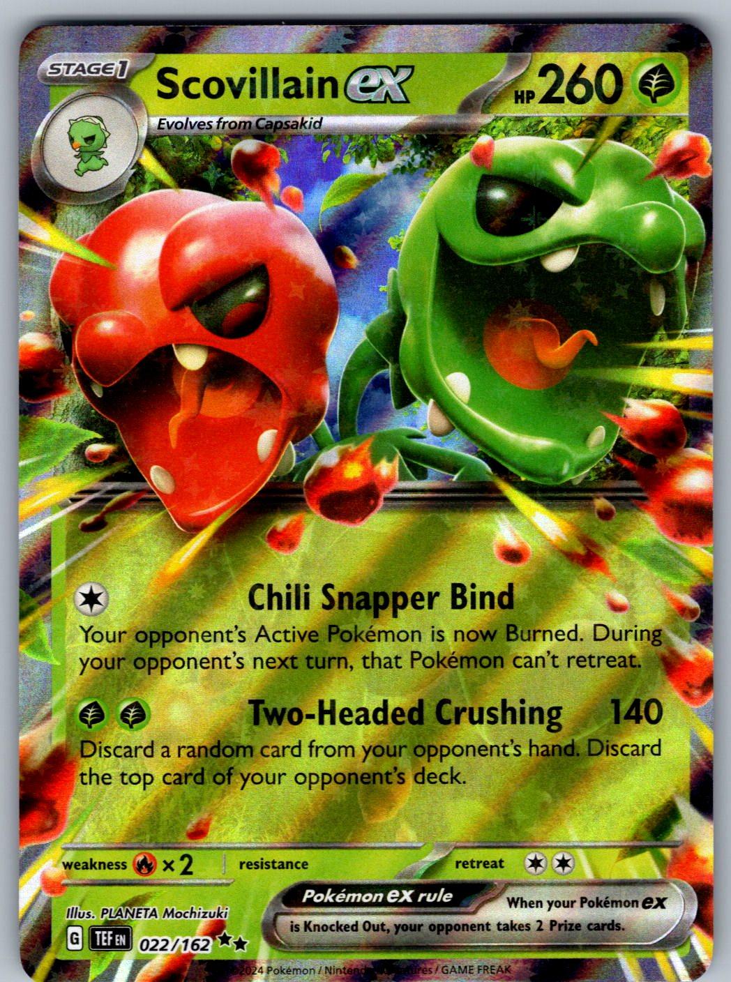 Scovillain ex 022/162 Temporal Forces Pokemon Holo