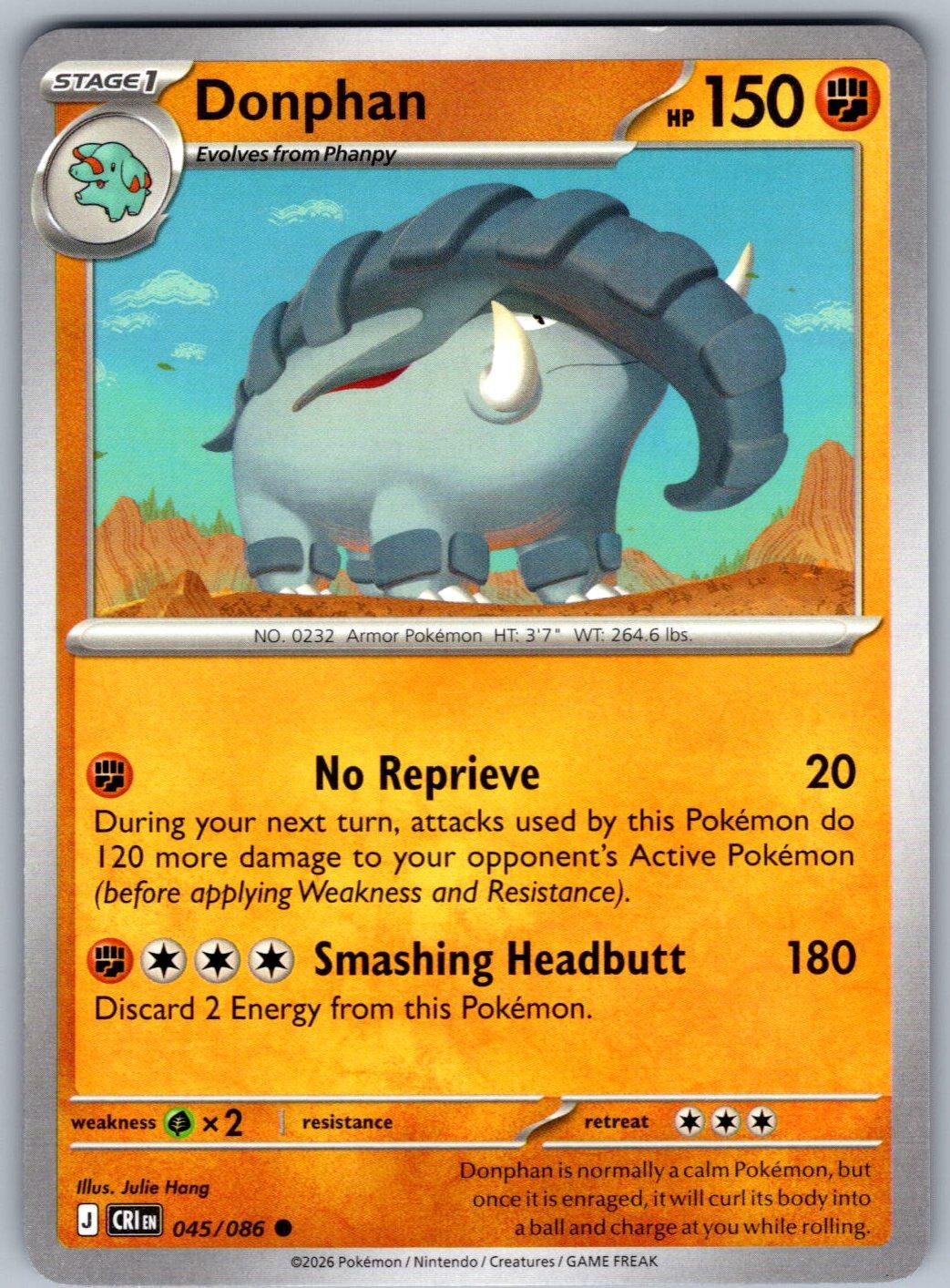 Donphan 045/086 Chaos Rising Pokemon