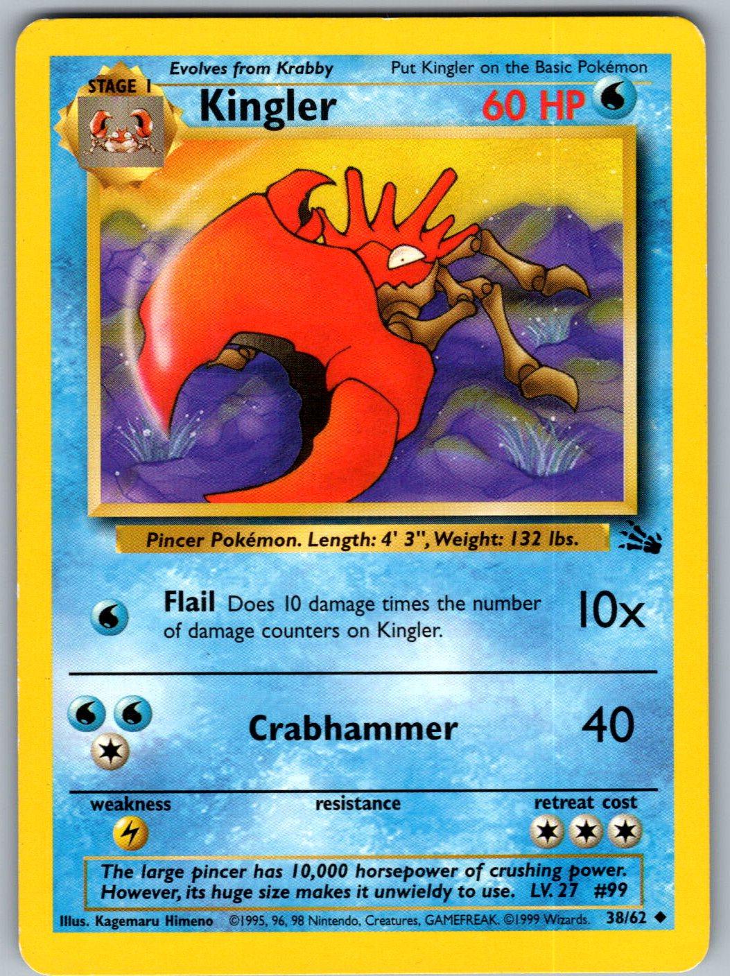 Kingler 38/62 Fossil Pokemon Unlimited
