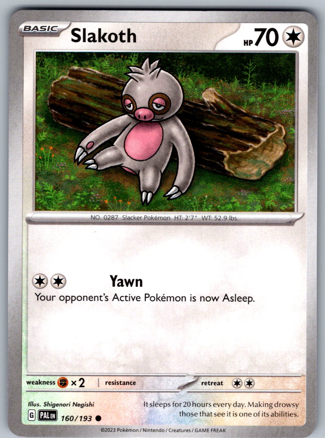 Slakoth 160/193 Paldea Evolved Pokemon