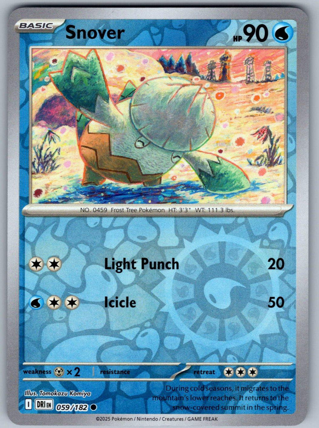Snover 059/182 Destined Rivals Pokemon Reverse Holo