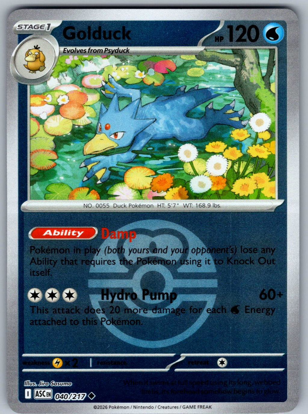 Golduck (Love Ball) 040/217 Ascended Heroes Pokemon Reverse Holo