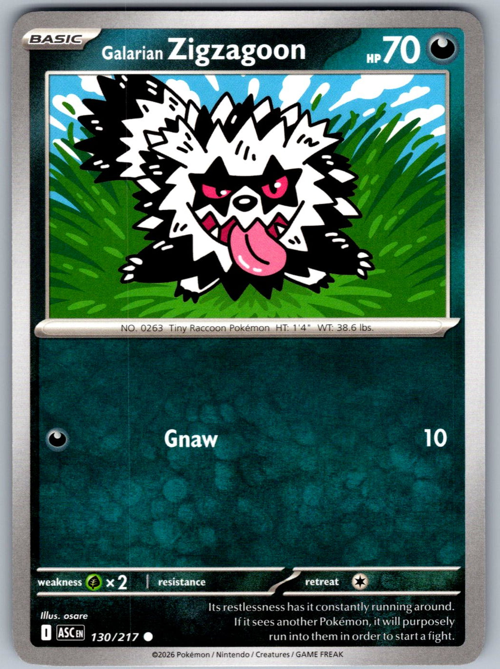 Galarian Zigzagoon 130/217 Ascended Heroes Pokemon