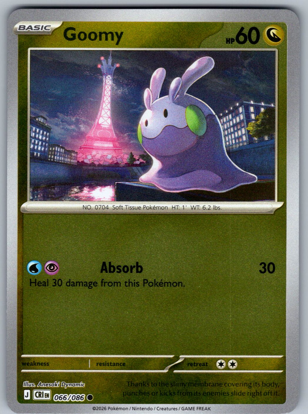 Goomy 066/086 Chaos Rising Pokemon Reverse Holo