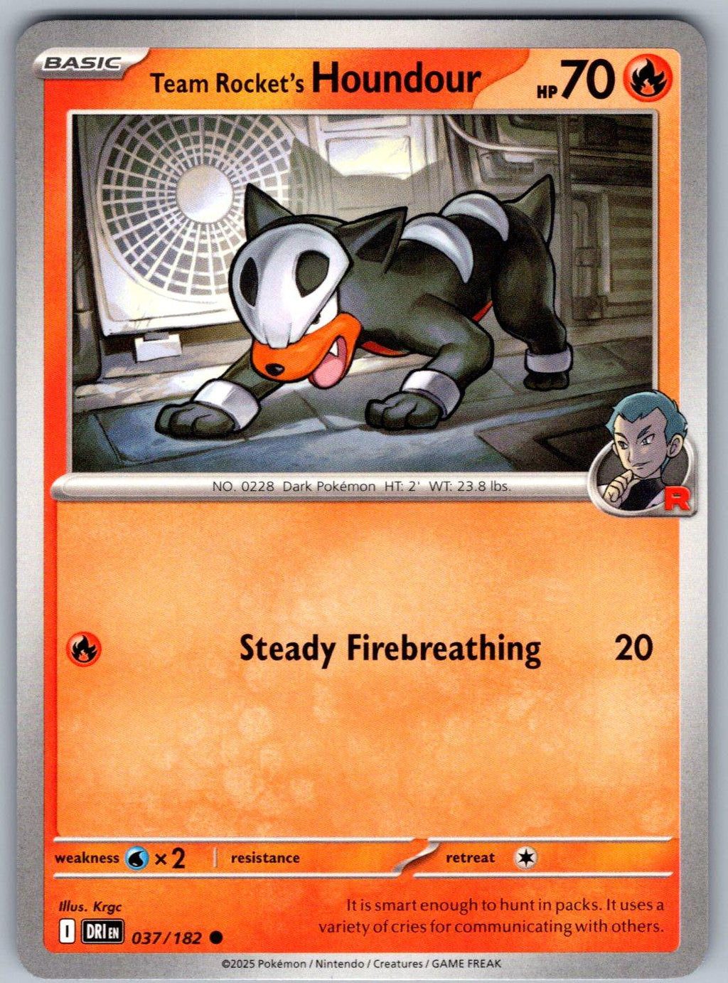 Team Rocket's Houndour 037/182 Destined Rivals Pokemon