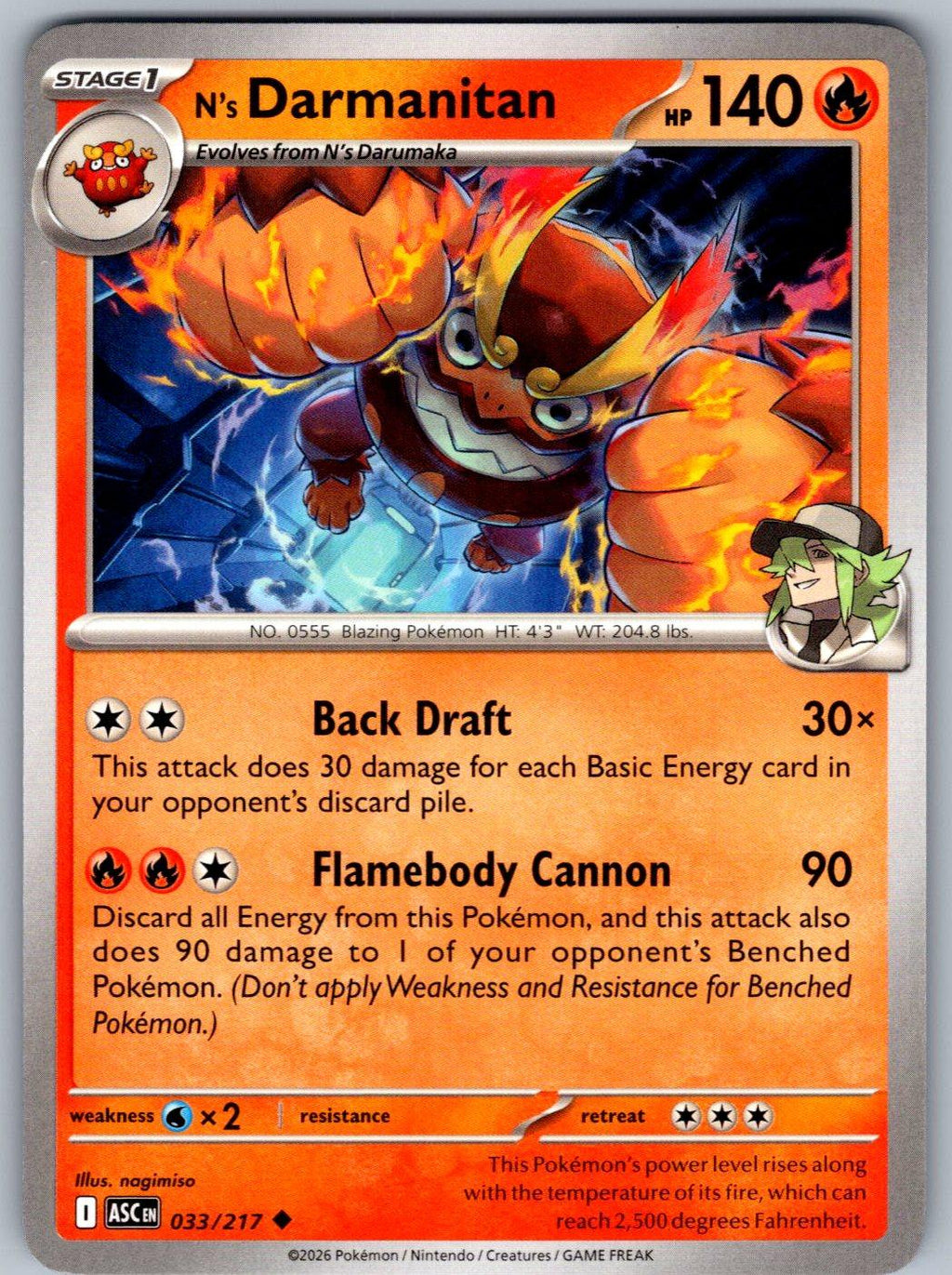 N's Darmanitan 033/217 Ascended Heroes Pokemon