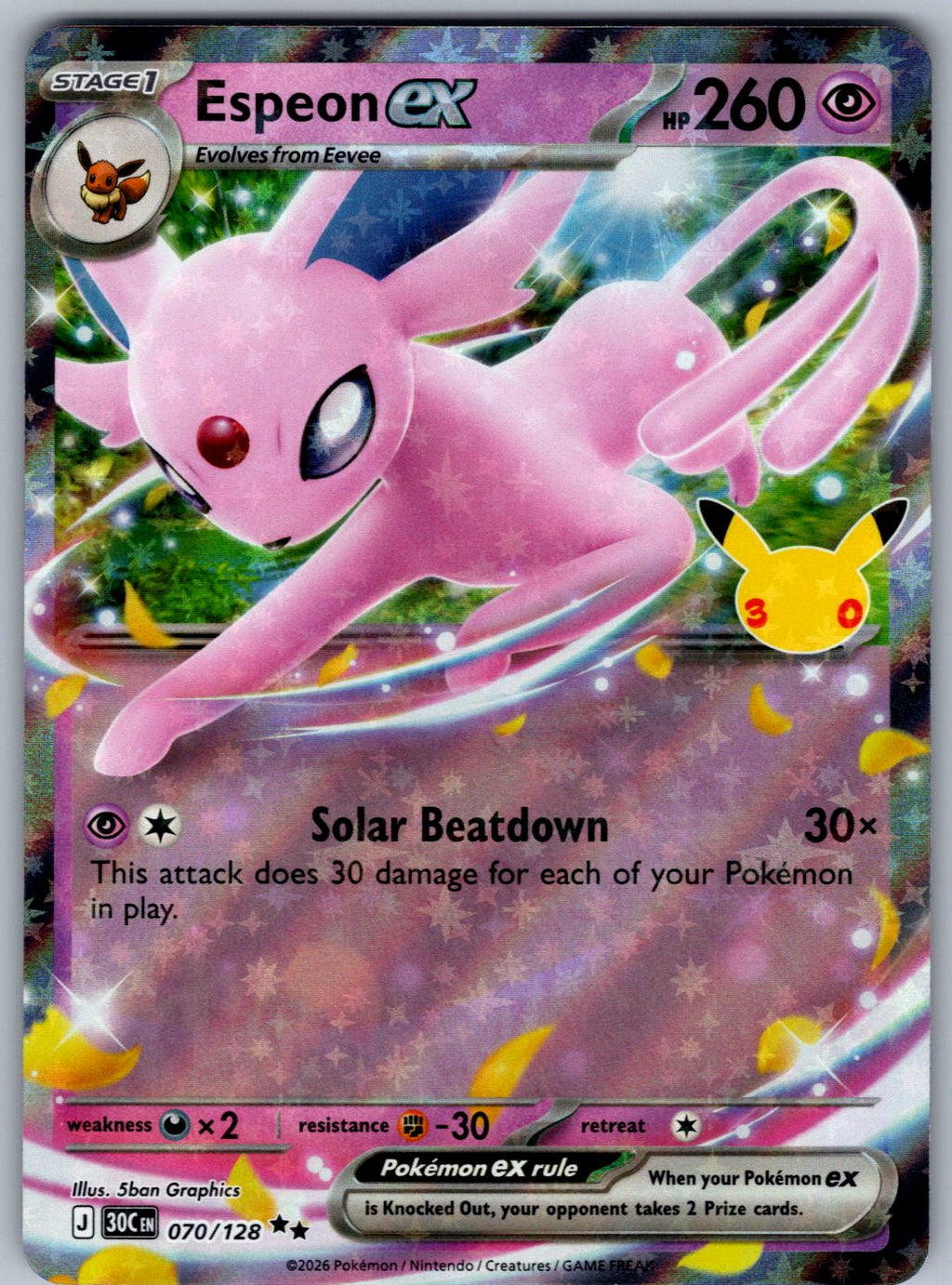 Espeon ex 070/128 ME: 30th Celebration Pokemon Holo