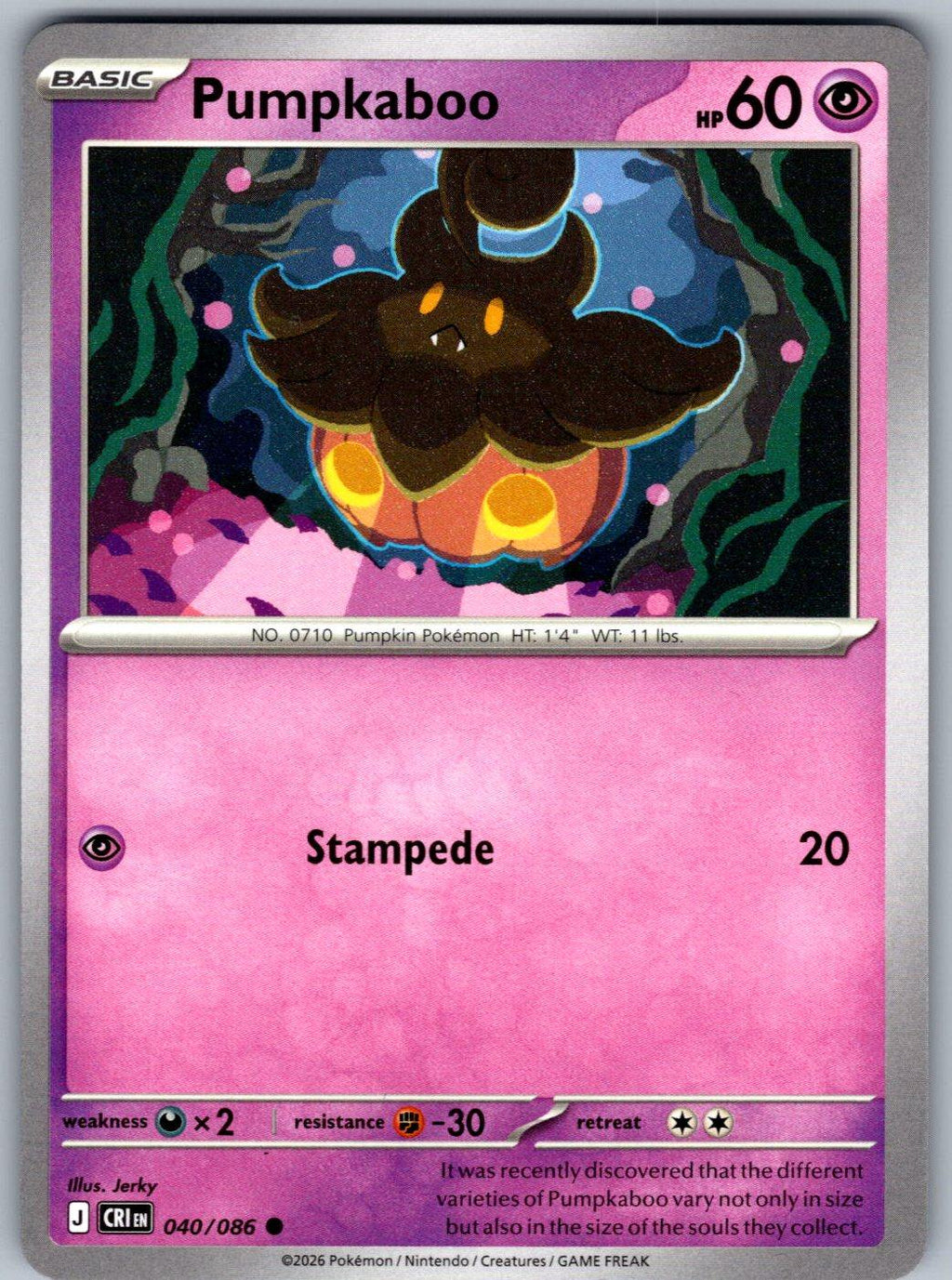 Pumpkaboo 040/086 Chaos Rising Pokemon
