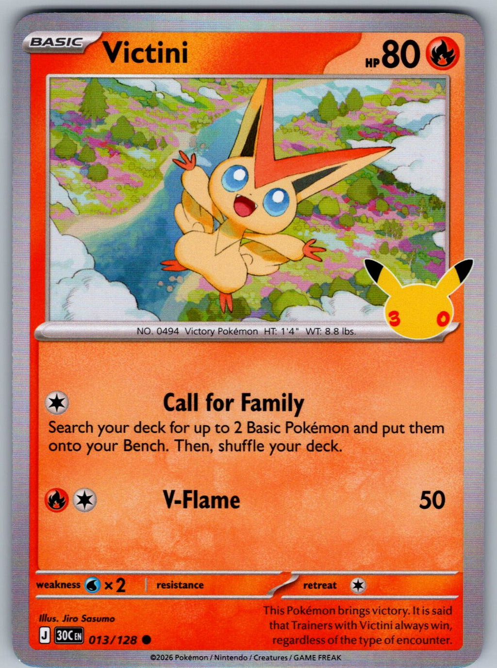 Victini 013/128 ME: 30th Celebration Pokemon Holo